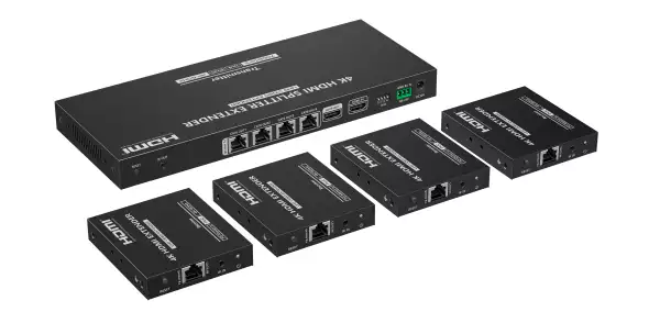 Lenkeng LKV824P-N — Удлинитель-разветвитель 1×4 HDMI по витой паре, 4K, до 70 м
